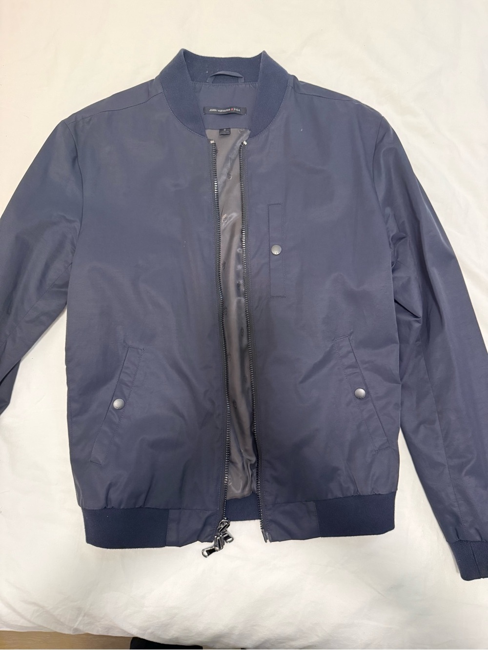 John Varvatos Navy Bomber Jacket